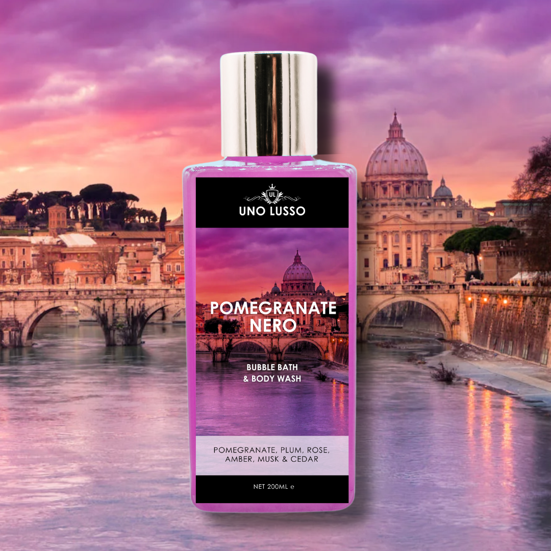 Pomegranate Nero Luxury Bubble Bath Body Wash Uno Lusso
