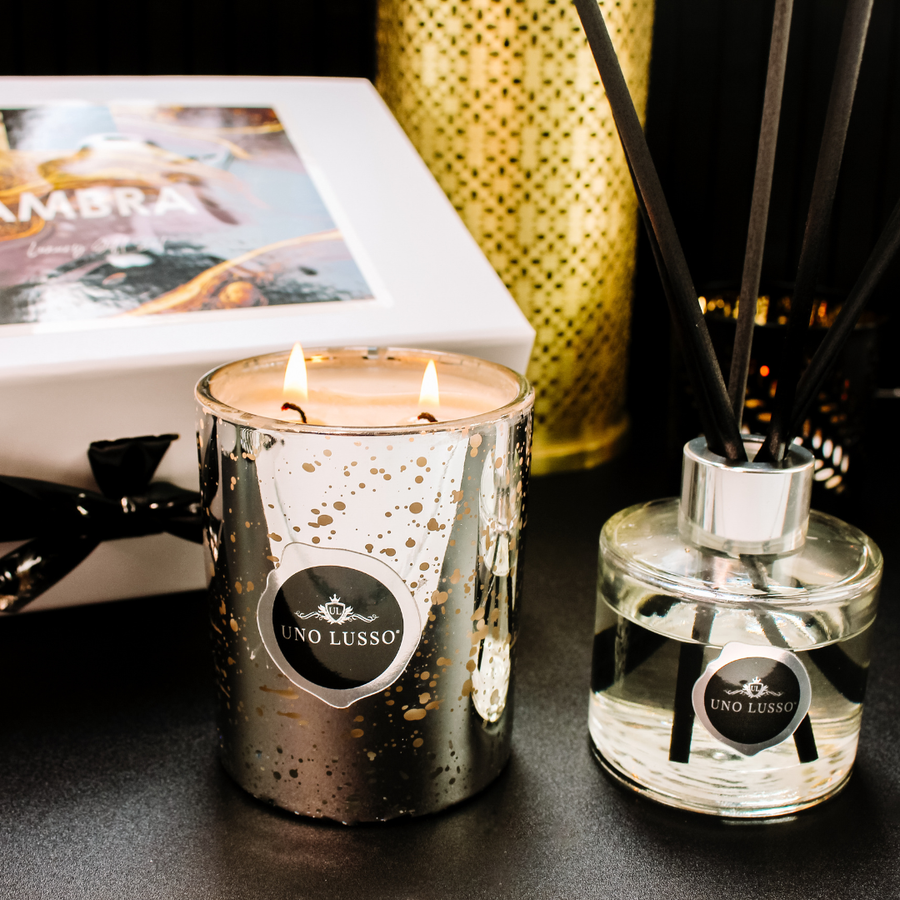 Ambra Luxe Shimmer Candle & Diffuser Gift