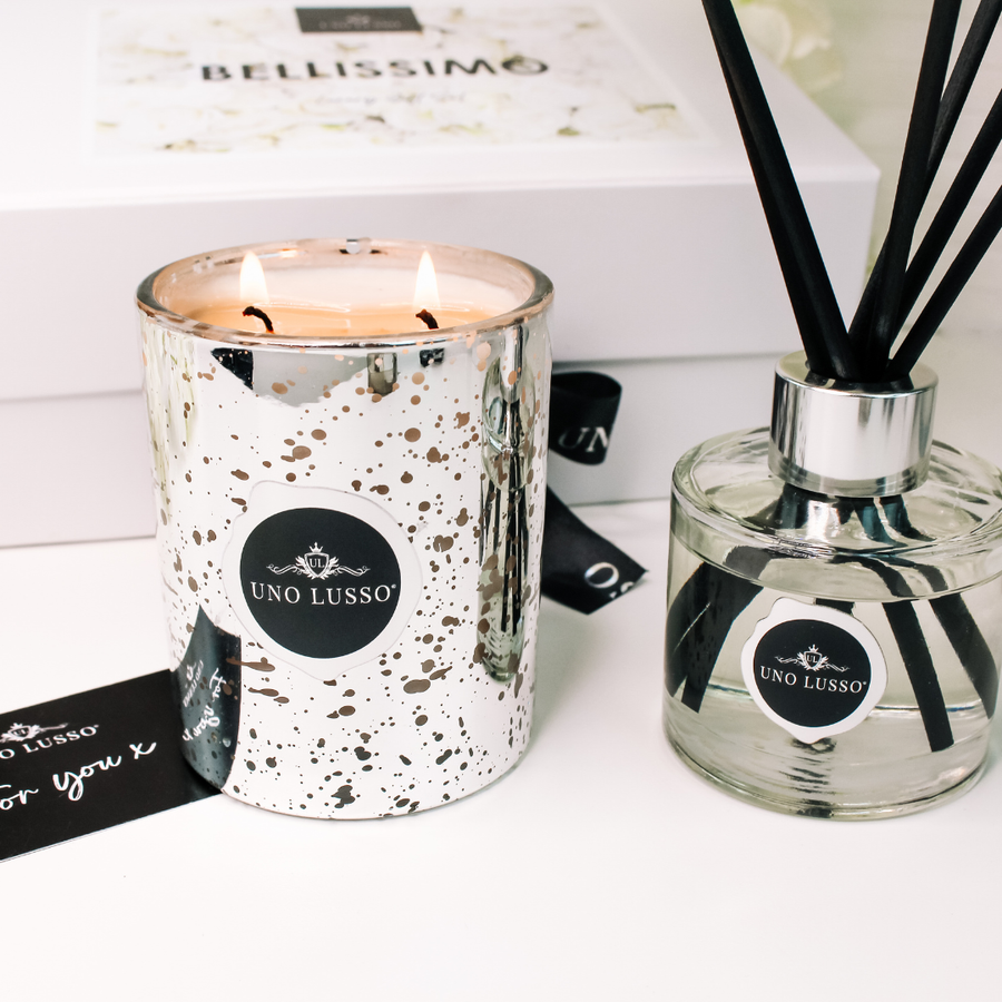Bellissimo Silver Shimmer Candle & Diffuser Gift Set