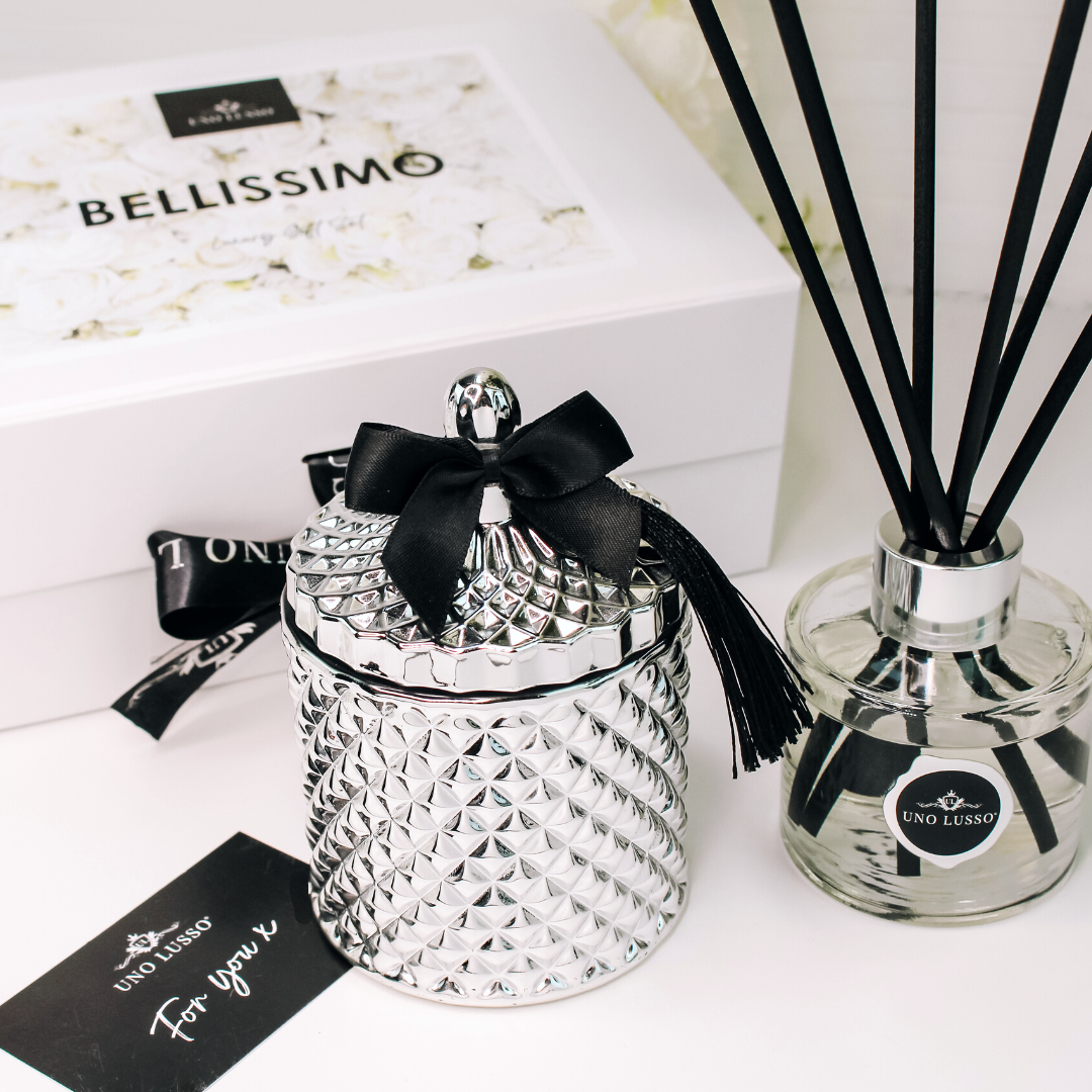 Silver Venetian candle & diffuser set