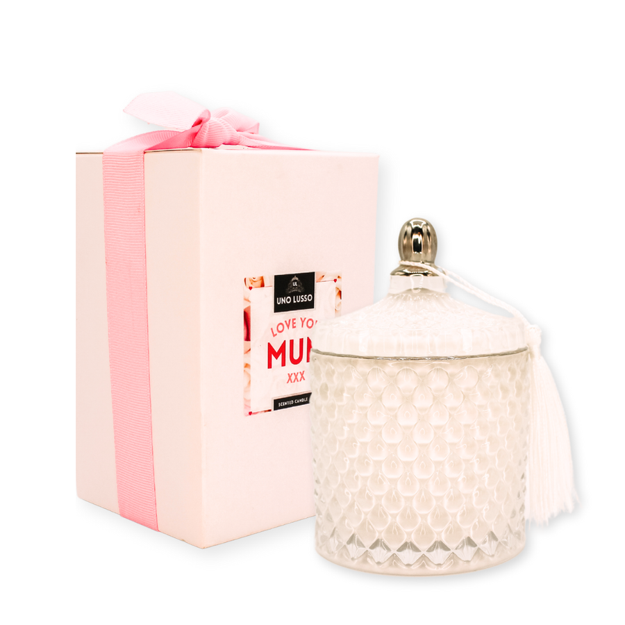 Mothers Day White Venetian Candle JAr