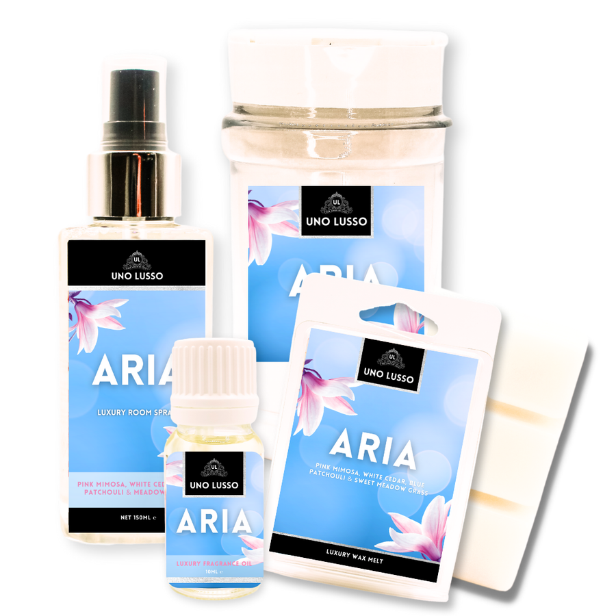 Aria Hinch Bundle - Room Spray, Fragrance Powder, Wax Melt and Fragrance oil