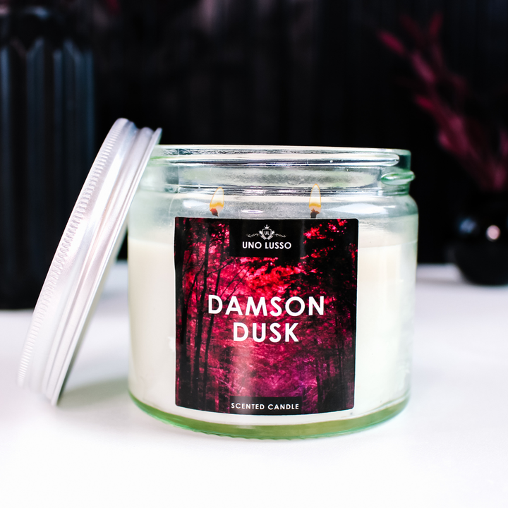 Plum Sandalwood Cherry Glass Candle Jar