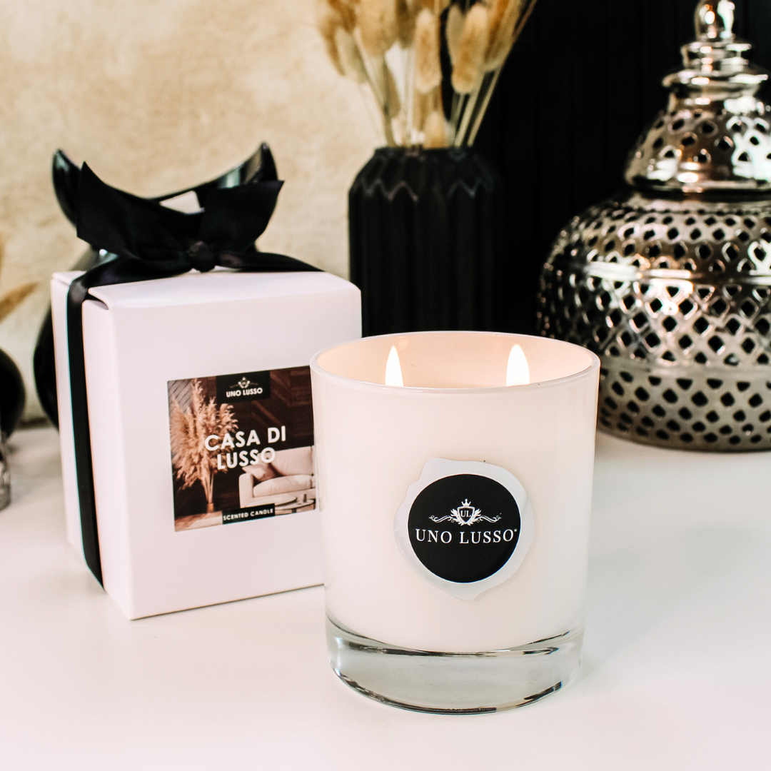 Luxe white gloss candle 