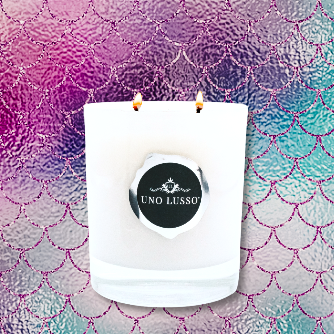 White gloss scented candle